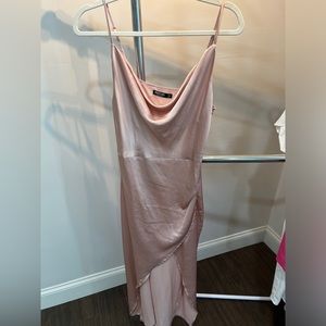 Women’s Nasty Gal rose pink sheer slip dress. Size 8